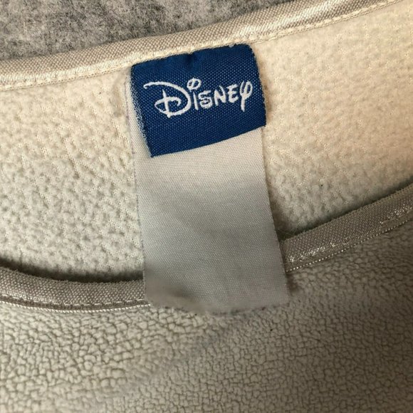 Vintage Mickey Mouse Sweatshirt L Disney Denim Applique Fleece Embroidered White - Picture 6 of 11